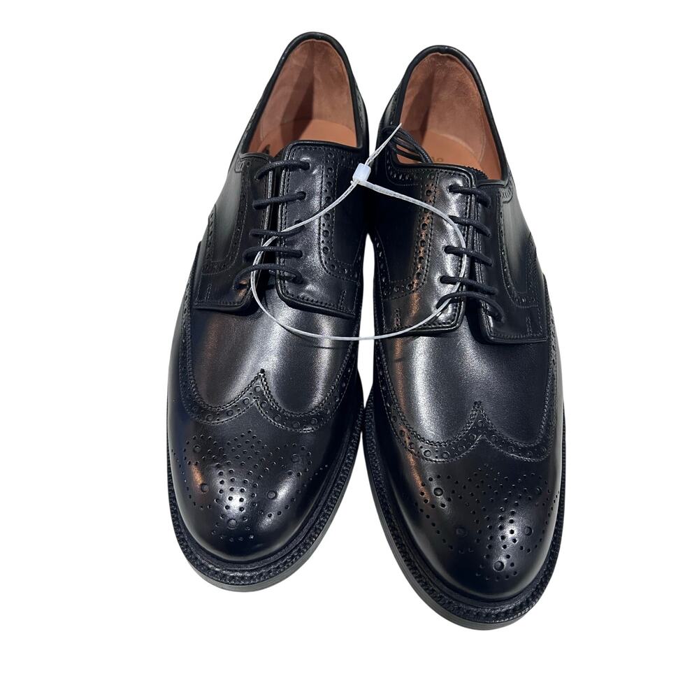 Polo Ralph Lauren Brenton Wingtip Oxford Shoes Black Leather Size 11D Spain - Picture 2 of 16
